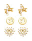 Fashion C Copper Diamond Alphabet Stud Earrings