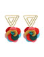 Fashion 1# Alloy Geometric Colorful Bead Flower Braided Stud Earrings