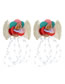 Fashion 14# Alloy Color Rice Bead Braided Butterfly Stud Earrings