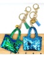 Fashion Blue Reflective Sequin Tote Keychain
