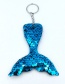 Fashion Color Fish Scale Sequin Fish Tail Keychain