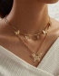 Fashion 5# Alloy Diamond Butterfly Necklace