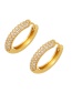 Fashion Gold-2 Brass Inlaid Zirconium Irregular Earrings