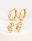 Fashion Gold-2 Brass Inlaid Zirconium Irregular Earrings