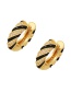Fashion Black Brass Inlaid Zirconium Drip Oil Thread Earrings