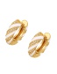 Fashion White Brass Inlaid Zirconium Drip Oil Thread Earrings