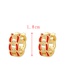 Fashion Red Brass Inlaid Zirconium Oil Drop Irregular Earrings