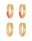 Fashion Pink Brass Inlaid Zirconium Oil Drop Earrings