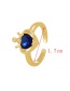 Fashion Royal Blue Bronze Zirconium Crown Heart Ring
