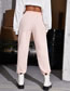 Fashion Pink Solid Tie-up Trousers