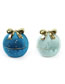 Fashion Turquoise Ring Box Round Gypsophila Bow Corduroy Ornament Box