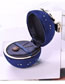 Fashion Blue Ring Box Round Gypsophila Bow Corduroy Ornament Box