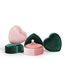 Fashion Pink Ring Box Heart Corduroy Jewelry Organizer