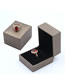 Fashion Gold Coffee Color Single Ring Box Leather Paper Square Flip Jewelry Storage Box