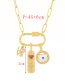 Fashion Gold-2 Bronze Zirconium Drop Oil Love Cross Letter Paper Clip Buckle Necklace