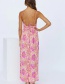 Fashion Pink Printed Halterneck Slip Dress