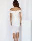 Fashion White Lace Drawstring Dress