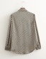 Fashion Brown Printed Geometric-breasted Lapel Shirt