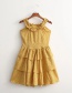 Fashion Yellow Printed Tiered Slip Dress