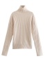 Fashion White Turtleneck Knitted Pullover