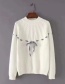 Fashion White Webbing Twist Core Yarn Pullover Sweater