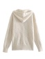 Fashion Beige Diamond Twist Jacquard Hooded Sweater