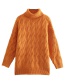 Fashion Blue Twist Knit Turtleneck Sweater