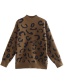 Fashion Beige Leopard-print Knitted Sweater