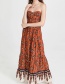 Fashion Brown Printed Slip Dress