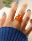 Fashion Orange Resin Bear Ring