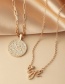 Fashion Gold Geometric Snake Medal Necklace Set