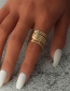 Fashion Gold-3 Metal Geometric Letter Ring
