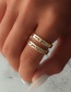 Fashion Gold Metal Geometric Letter Ring