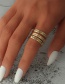 Fashion Gold-2 Metal Geometric Letter Ring