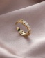 Fashion Gold Bronze Zirconium Geometric Open Ring