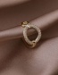 Fashion Gold Bronze Zirconium Cutout Round Open Ring