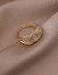 Fashion Gold Bronze Zirconium Twist Open Ring