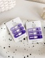 Fashion Purple Square Hair Clip Gradient Frosted Square Hair Clip Set