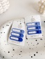 Fashion Blue Square Hair Clip Gradient Frosted Square Hair Clip Set