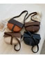 Fashion Brown Pu Contrast Flap Crossbody Bag