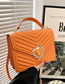 Fashion Orange Pu Embroidered Flap Flap Crossbody Bag