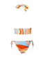 Fashion Color Cross Halter Tie Print Swimsuit