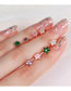 Fashion 306 Pink White K Brass Inlaid Zirconium Pentagram Piercing Ball Stud Earrings