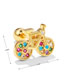 Fashion 496 Rose Gold Copper Inlaid Zirconium Heart Piercing Ball Stud Earrings
