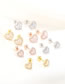 Fashion Small White K Brass Diamond Pearl Heart Piercing Ball Stud Earrings