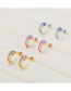 Fashion Rose Gold Brass Diamond Geometric Screw Ball Piercing Stud Earrings