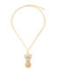 Fashion Gold Alloy Set Pearl Drip Spoon Fork Necklace