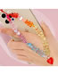 Fashion Qt-k210288a Colorful Love Vertical Hole Bear Wearing Beads Mobile Phone Strap