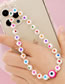 Fashion Qt-k210209a Acrylic Heart Soft Pottery Eye Beaded Phone Chain