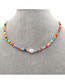 Fashion Zz-n200120a Rainbow Rice Beads Beaded Necklace